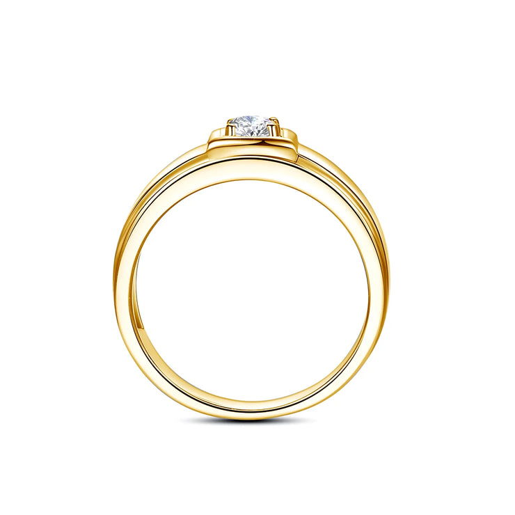 Luxury Men Moissanite Ring With Certificate 18k Gold 925 Silver 0.3ct D Color VVS1  Engagement Wedding Diamond Rings