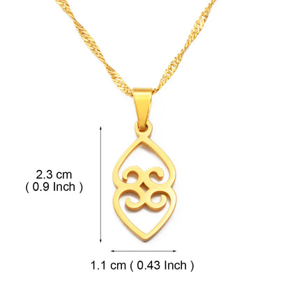 Anniyo African Symbol Pendant Necklaces Gold Color/Silver Color Ghanaian Gye Ethnic Jewelry Traditional Accessories #125321