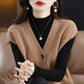 Autumn and Winter New V-neck Knitted Cardigan Tank Top Women's Korean Version Loose Versatile Casual Sleeveless Sweater