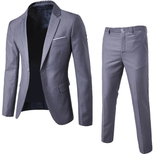 Men Spring 2 Pieces Classic Blazers Suit Sets Men Business Blazer +Pants Suits Sets Autumn Men Wedding Party Set