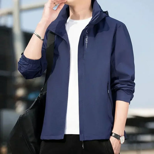 Chaqueta de acampada y senderismo para hombre, abrigos deportivos de otoño para exteriores, escalada, trekking, cortavientos, chaquetas de viaje, ropa azul para hombre.