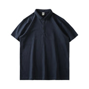 DUKEEN 320G Heavyweight Short-Sleeve Polo Shirts for Men Summer 100% Cotton Oversize Solid Color T-Shirts Basic Men's Golf Wear