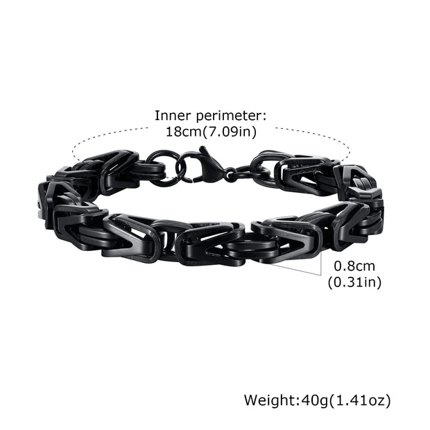 Chunky Byzantine Chain Bracelets For Men Boys,v-shape Stainless Steel Chain Link Wristband,vintage Jewelry Accessories Men Gifts