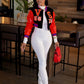GLCMAYAYA Veste de baseball à manches longues pour femme, streetwear, mode, lettres, PU, ​​patchwork, fermeture éclair, printemps 2023