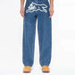 Harajuku Luxury Men Flying Dog Jeans Graphic Printed Y2k Pants Wide Leg Loosen Fit Vintage Denim Clothing For Male