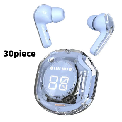 New Crystal TWS Earbuds ENC Audifonos Wireless Earbuds Led Digital Display Transparent Case TWS Earphone