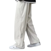 Men's Corduroy Pants Loose-fit Straight-leg Fleece-lined Casual Trousers Autumn Winter Thickened Spring Sports Waist Pants