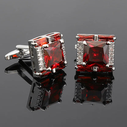 Boutons de manchette de marque de luxe en diamant pour chemises pour hommes, bijoux fantaisie, bouton de manchette en cristal doré de style français
