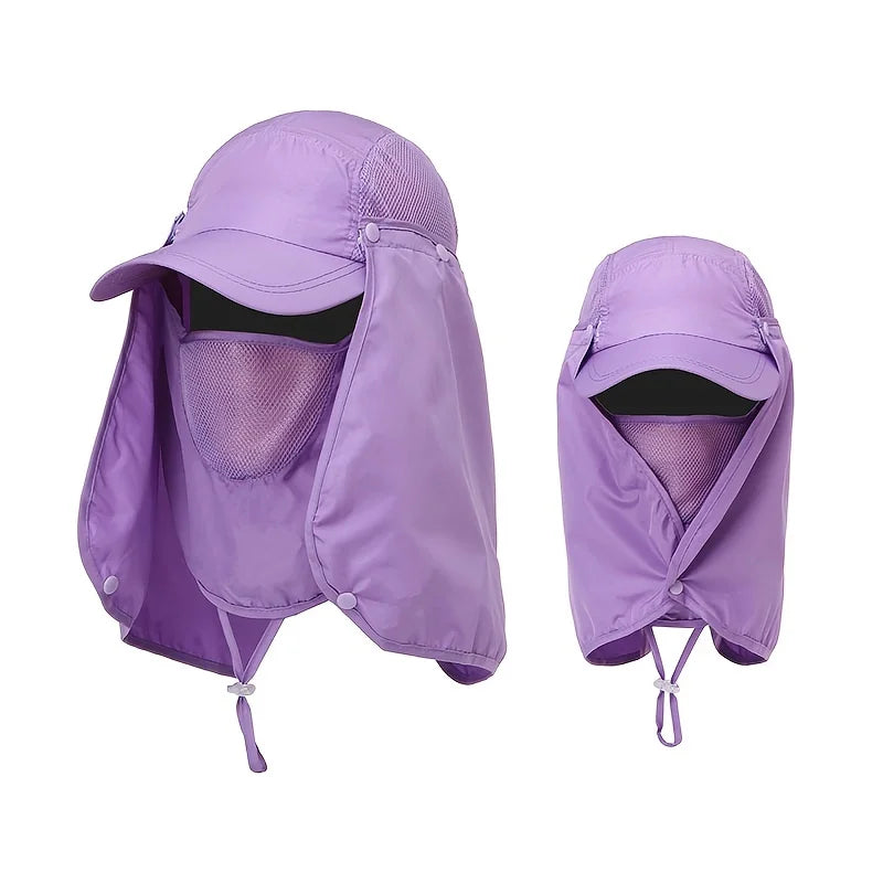 Sombrero transpirable de secado rápido con solapa de cuello desmontable y protección UV para pesca y actividades al aire libre - Unisex