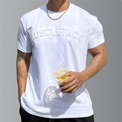 Camiseta de running para hombre, novedad de verano 2024, camisetas holgadas de algodón de manga corta para fitness, camisetas casuales para hombre, camisetas deportivas para gimnasio para hombre