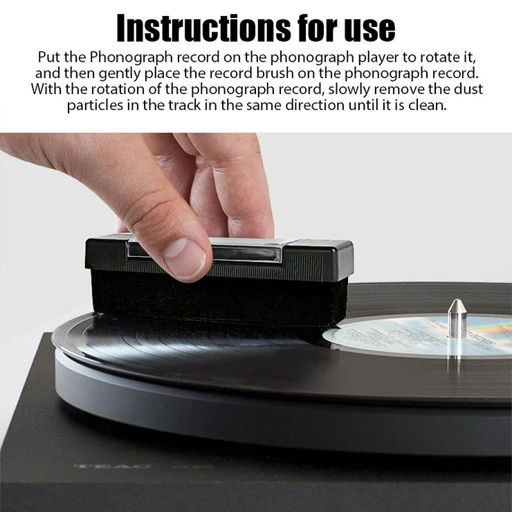 Hot Sale Anti-Static Velvet Brush Phonograph Cleaning Brush Dust Remover for CD/LP Vinyl Phonograph Turntable Player Accessories