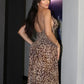TRAFZA Femmes Mode Imprimé Léopard Robe En Tulle Sexy Dame Dos Nu Slip Robe Sans Manches Femme Soirée Robe Longue Vestidos