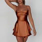 Women Tie-Up Romper Sling Backless Bandage Cross Jumpsuits Fashion Sleeveless Satin Playsuits Summer Streetwear Outerwear