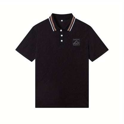 Cool Short Sleeve Polo Shirt with Graphic print Men's Casual Fashion 2024 Golf Wear Men Short -sleeved Striped Stamps Polo