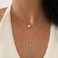 Fashion Crystal Zircon Heart Star Charm Layered Pendant Necklace Set for Women Charms Square Rhinestone Female Vintage Jewelry
