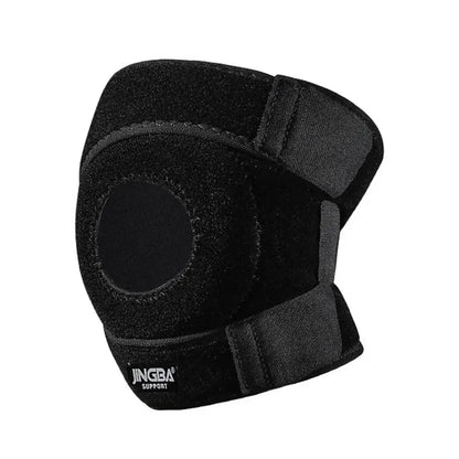 Rodilleras de compresión ajustables de fibra de poliéster negra, transpirables, elásticas, para entrenamiento y deportes, N3D4