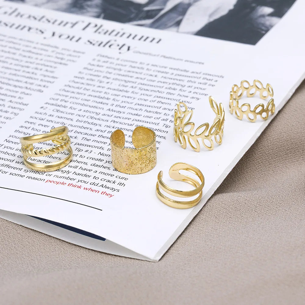 5Pcs/set Ear Clip Set for WOMEN'S Personalized Minimalist C- shaped Ear Bone Clip Set with Ear Accessories without Ear Holes