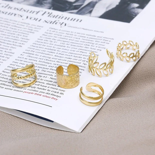 5Pcs/set Ear Clip Set for WOMEN'S Personalized Minimalist C- shaped Ear Bone Clip Set with Ear Accessories without Ear Holes
