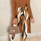 LW Plus Size Autumn Winter 2 Piece Sets Women Outfit Cami Pattern U Neck Long Sleeve Drawstring Three Piece Skinny Pants Set