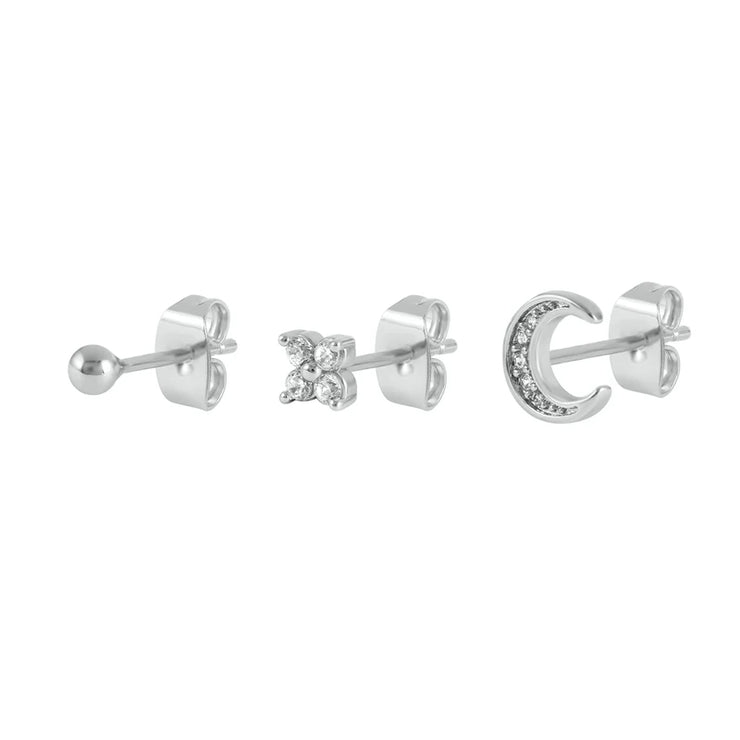 ROXI Ear Jewelry Set Moon Star Lightning Suit Earrings for Women Fashion Jewelrys Hoop Earring Piercing Pendientes Casual