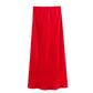TRAFZA Women Fashion Skirts New Solid Satin Silk Texture Tight Skirt Woman Beach Style Chic And Elegant Women's Mermaid Skirt