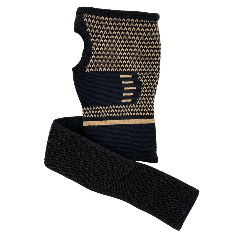 Support de poignet en cuivre tricoté, bracelet de sport professionnel, gant de compression de sécurité pour le sport, manchon de paume absorbant la transpiration pour le syndrome du canal carpien