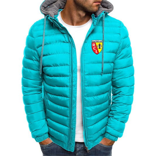 Euro Club Rc Lens Printed New Jacket Men Long Sleeve Outerwear Clothing Warm Coats Padded Thick Parka Slim Fit Windbreaker