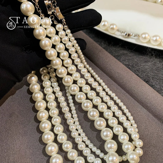 High end Genbao Buckle Design Imitation Pearl Beaded Necklace 2024 Fashion Jewelry For Women's Sexy Collar Chain Accessories