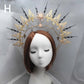 Diadema gótica Lolita con halo, diadema barroca de reina y princesa, diadema de diosa del sol y diablo, accesorios para el cabello punk de Halloween