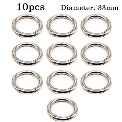 O Ring Spring Clasps Metal Openable Carabiner Keychain Rings Bag Clips Hook Dog Chain Buckles Connector For DIY Jewelry