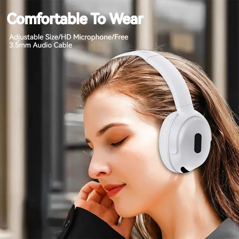NEWMSNR Hifi Stereo Foldable Wireless Headphones Bluetooth Sports Earphones Noise Cancelling Headphones with Mic Gamer Headsets
