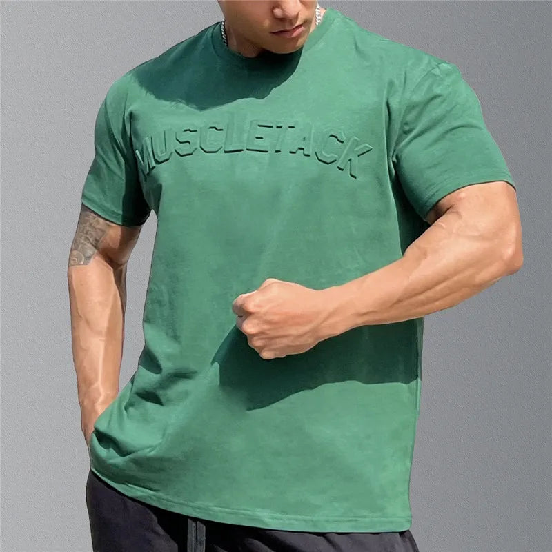 Camiseta de running para hombre, novedad de verano 2024, camisetas holgadas de algodón de manga corta para fitness, camisetas casuales para hombre, camisetas deportivas para gimnasio para hombre