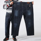 Pantalones vaqueros rectos holgados para hombre, de talla grande 42, 44, 46, 48, 50 y 52, clásicos, de negocios, elásticos, de marca, color negro y azul.