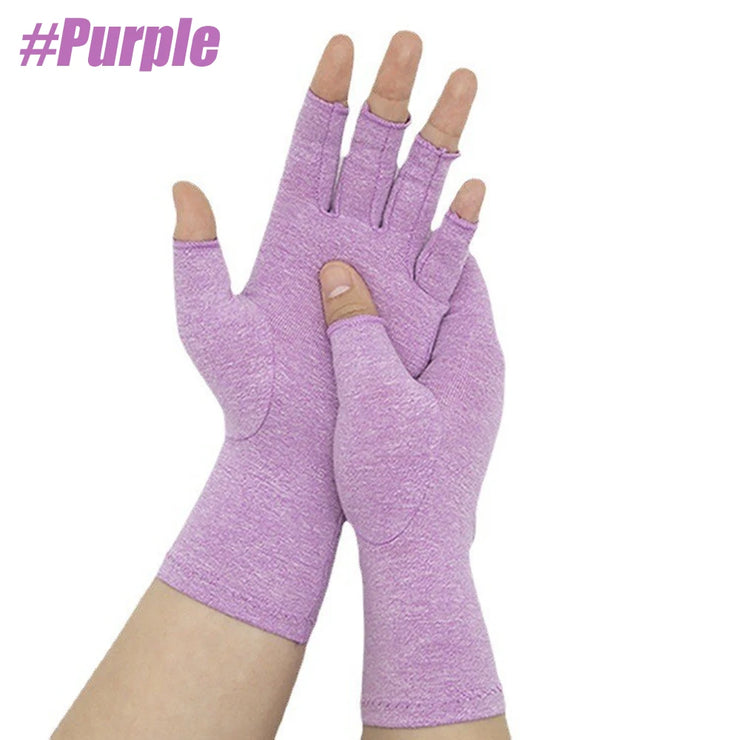 1Pair Arthritis Compression Gloves for Women Men,  Fingerless Hand Thumb Therapy Wristband Gloves for Typing and Daily Work