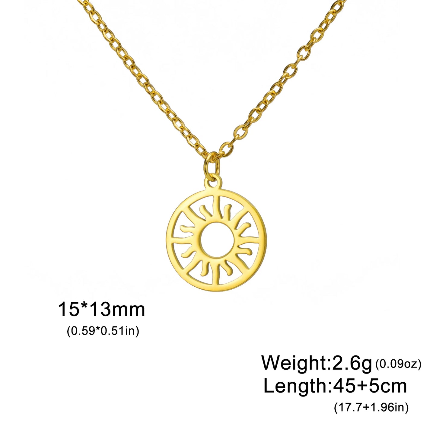 Lucktune Sun Moon Pendant Clavicle Chain Necklace Stainless Steel Bohemian Choker Necklace for Women Fashion New In Jewelry Gift