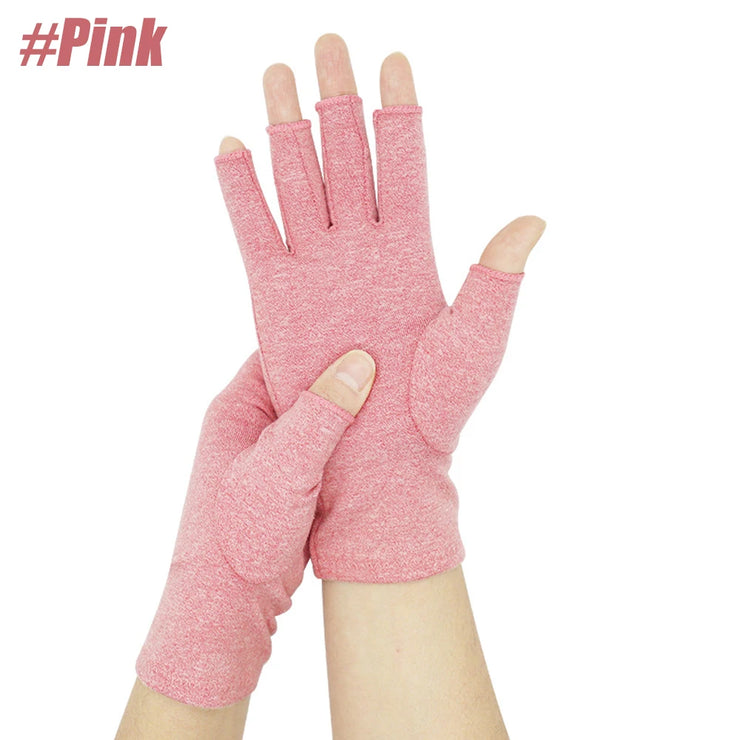 1Pair Arthritis Compression Gloves for Women Men,  Fingerless Hand Thumb Therapy Wristband Gloves for Typing and Daily Work