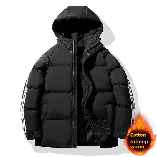 Autumn/Winter New Arrival Thickened Cotton Coat Trendy Hooded Down Jacket Korean Style Cotton-Padded Jacket Fashionable Three-Sl