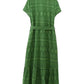 Tangada 2023 Summer Women Green Hollow Embroidery Dress With Slash Short Sleeve Female Vintage Midi Dress 6H410