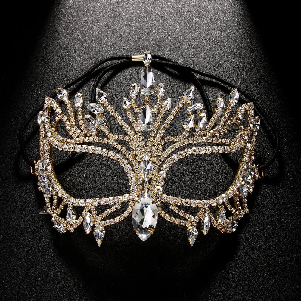 Crystal Mask Full Face Costume Women Decorations Birthday Rhinestone Fashion Club New Hair Jewlery Wedding Accessories Carnival