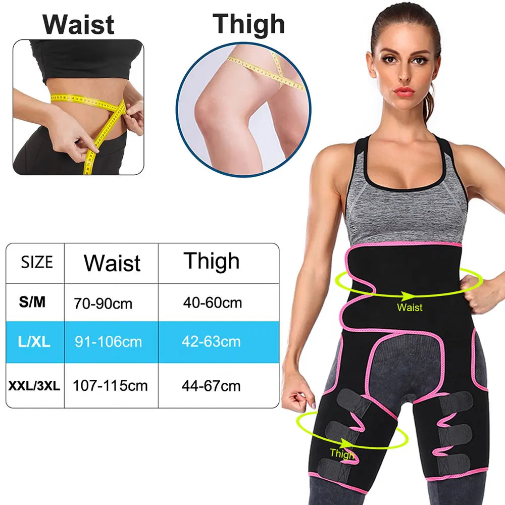 Ceinture amincissante 3 en 1 pour femme, gaine amincissante pour la taille et les cuisses, idéale pour l'entraînement, modelage du corps, perte de poids, rehaussement des fesses