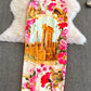 Fashion Summer Holiday Flower Two Piece Set Women Sexy Crops Tops Midi Skirts Suits 2pcs Outfits Long Pencil Skirts