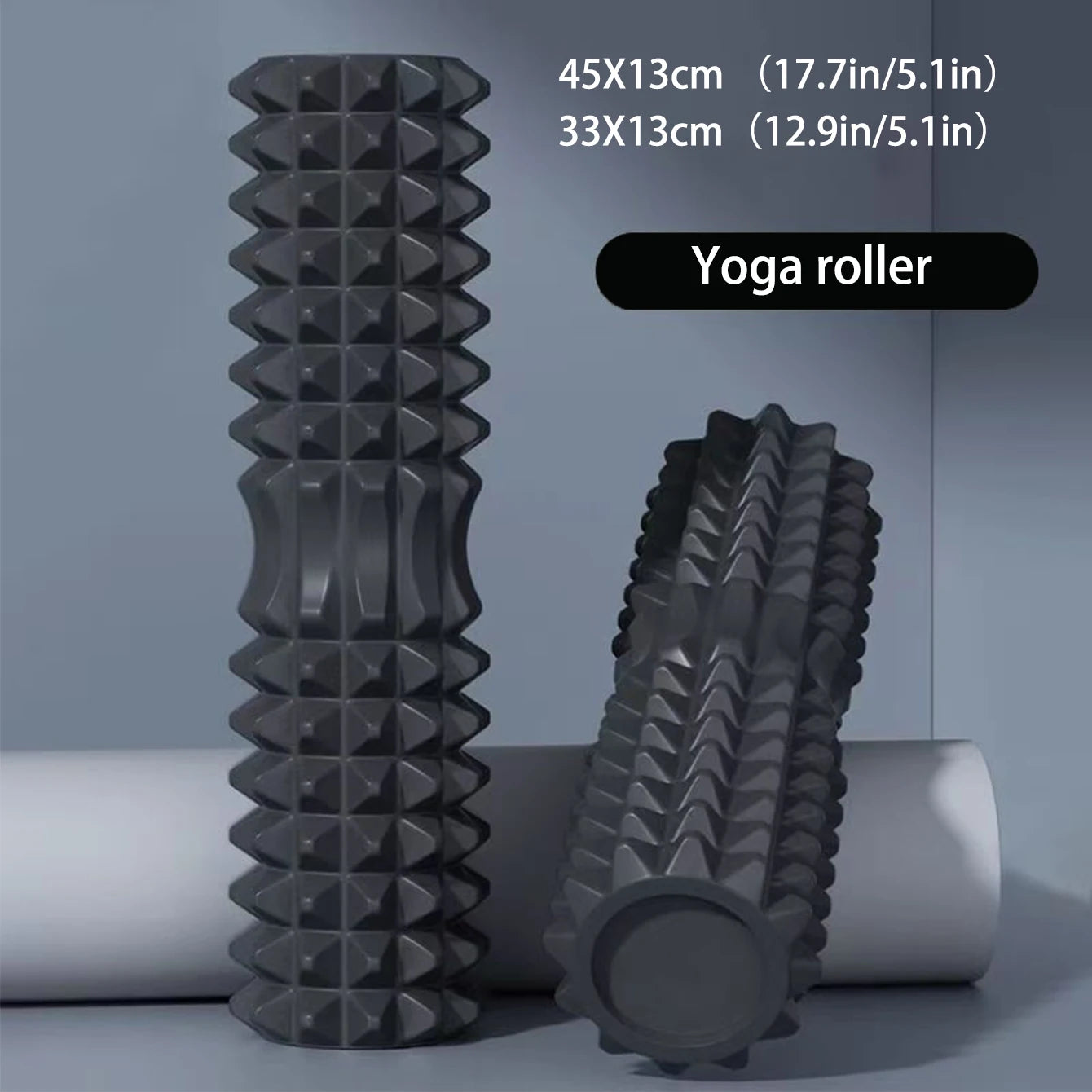 Rouleau de mousse de yoga de 45 cm, bloc de massage musculaire, outils de Pilates, colonne de yoga, ensemble de rouleaux de mousse de fitness, équipement d'exercice de brique de yoga