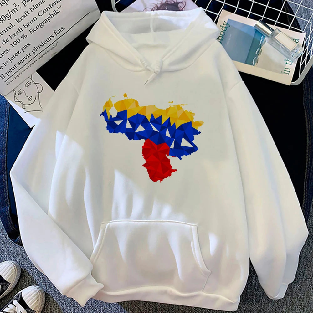 Sudadera con capucha venezolana para mujer, estilo gótico con gráficos de anime Y2K, ropa japonesa para mujer