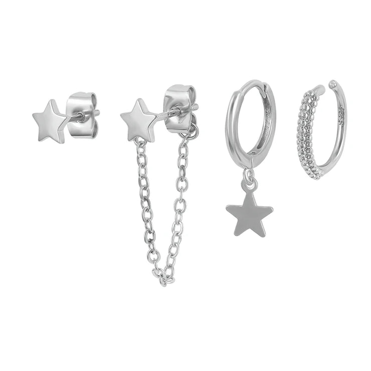 ROXI Ear Jewelry Set Moon Star Lightning Suit Earrings for Women Fashion Jewelrys Hoop Earring Piercing Pendientes Casual