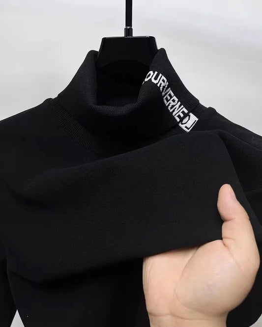 T-shirt à manches longues en velours de marque haut de gamme pour hommes, nouvelle tendance d'automne, brodé, chaud, décontracté, version coréenne, pull à revers