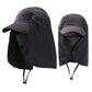 Sombrero transpirable de secado rápido con solapa de cuello desmontable y protección UV para pesca y actividades al aire libre - Unisex