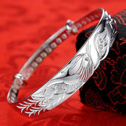 999 sterling silver Noble Phoenix bracelets Bangles for women Fashion Party Wedding Accessories Jewelry Gifts adjustable
