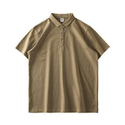 DUKEEN 320G Heavyweight Short-Sleeve Polo Shirts for Men Summer 100% Cotton Oversize Solid Color T-Shirts Basic Men's Golf Wear
