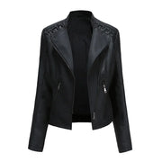 Cross-border European Style New Women's Genuine Leather Cropped Jacket Slimming Effective For Casual Fashion Motorcycle Clothing