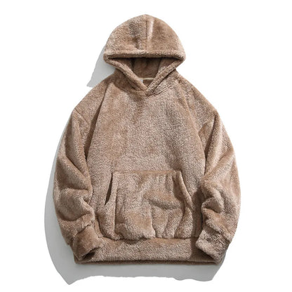 Autumn and Winter Vintage Warm Hooded Sweatshirt, Comfortable Top for Both Men and Women, Lazy and Loose Fitting Pullover Casual